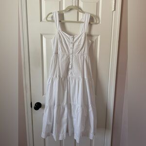 Madewell White Tiered Button-Front Maxi Dress